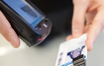 A security pass being scanned