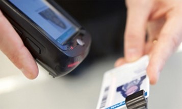 A security pass being scanned