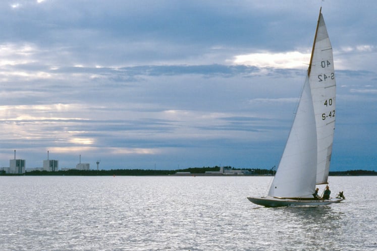 A sail boat at sea outside Forsmark A sail boat at sea outside Forsmark